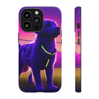 Coque de téléphone motif chien néon vibrant