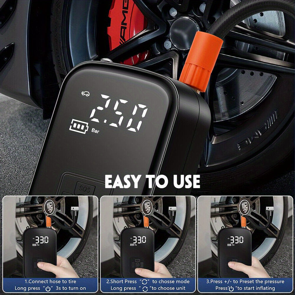 NNETM 150PSI Portable Cordless Air Compressor Tire Inflator-2