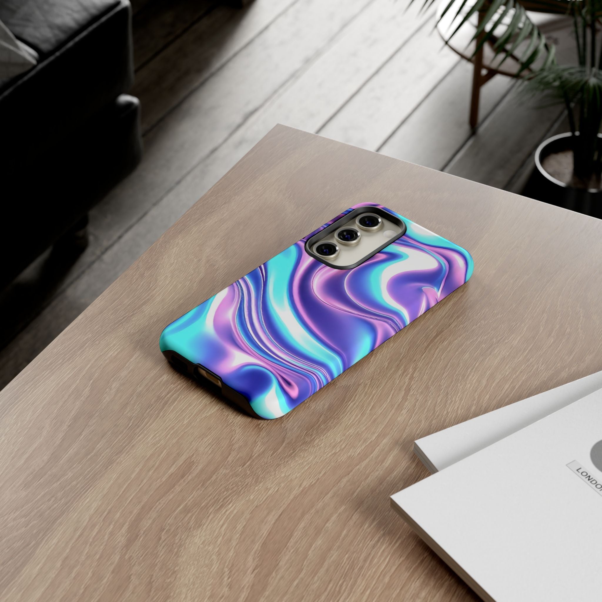 Colorful Phone Case, Tough Case, Swirl Design Phone Cover, Vibrant Phone Accessory, Gift for Her, Trendy Mobile Protection