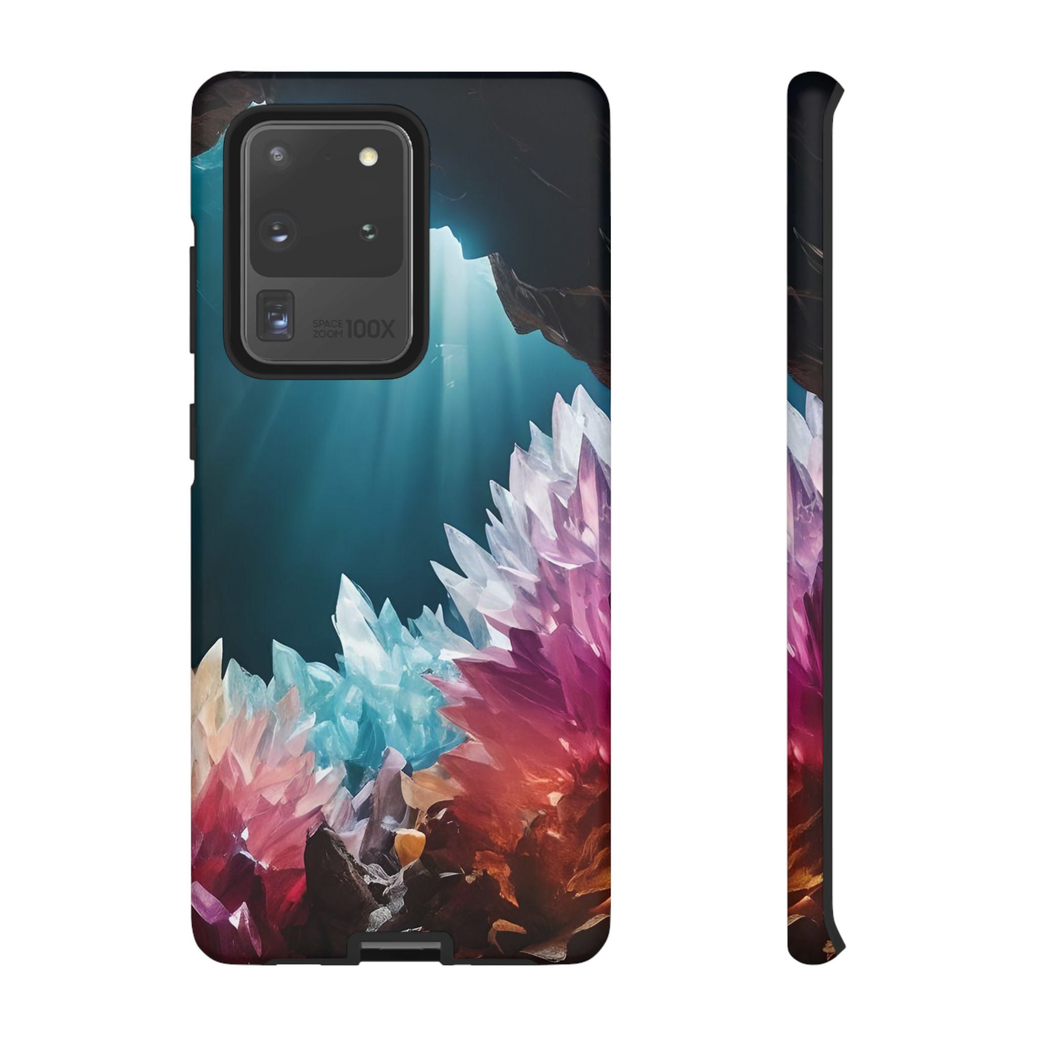 Colorful Crystal Phone Case, Tough Phone Cover, Gemstone Case, Unique iPhone Cover, Vibrant Art Protector, Gift for Geology Lovers