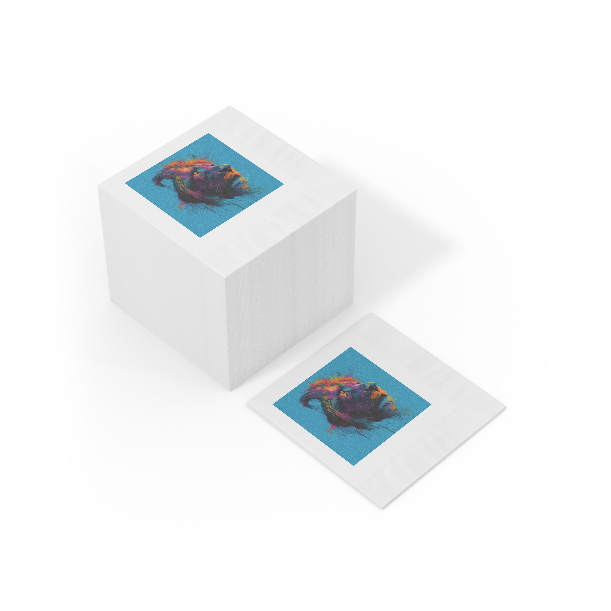 Colorful Lion Art Print, Decorative Napkins Pack