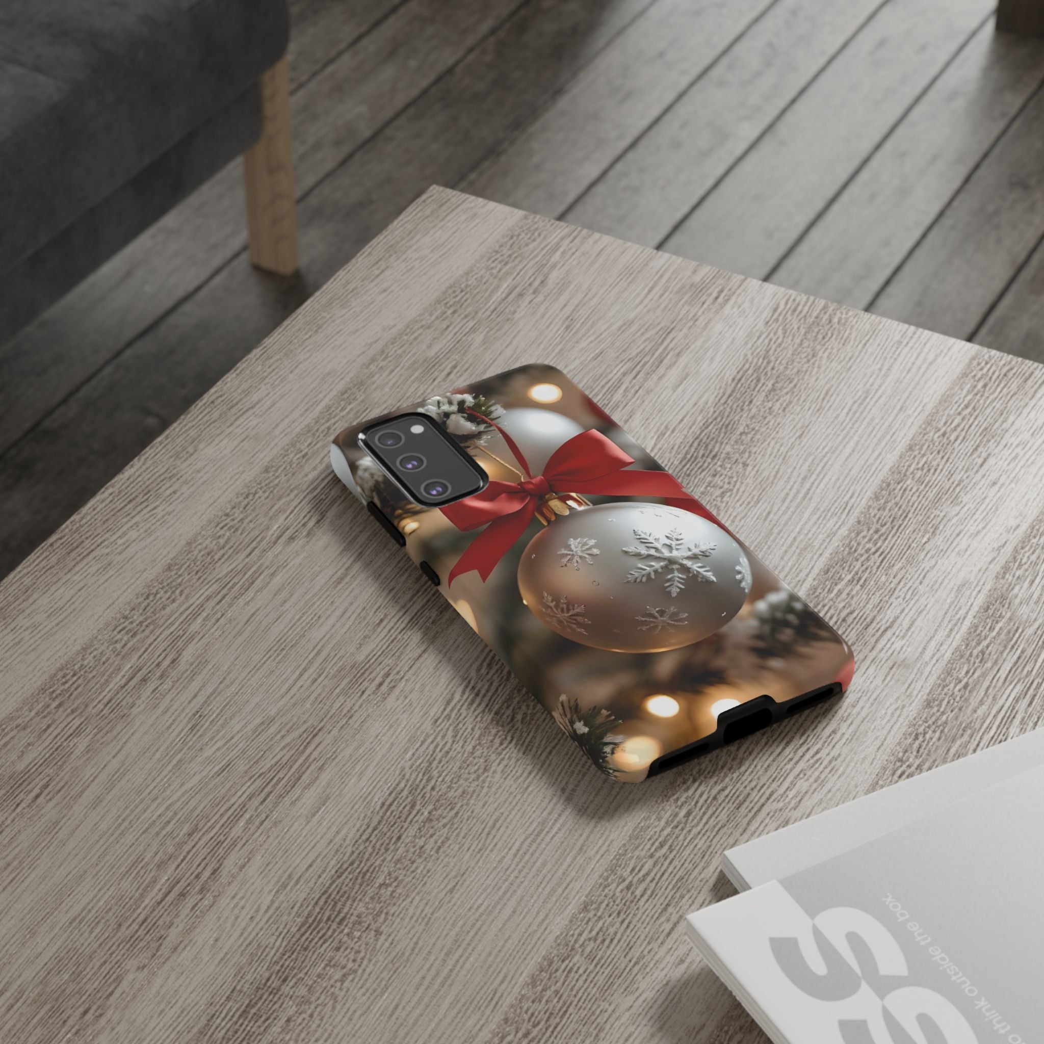Christmas Phone Case with Seasonal Ornament Design