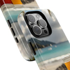 Vue d'un pique-nique sur une plage tropicale, étui pour téléphone