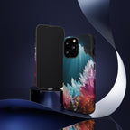 Faisceau lumineux coloré de la grotte de cristal, étui de téléphone