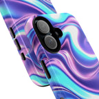 Coque de téléphone colorée, résistante, motif tourbillonnant, accessoire de téléphone dynamique, cadeau pour elle, protection mobile tendance