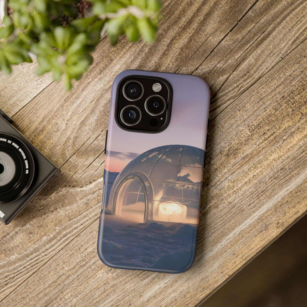 Arctic Igloo Twilight Snow Landscape, Phone Case