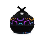 Neon Hockey Player Glow Print, Black Backpack