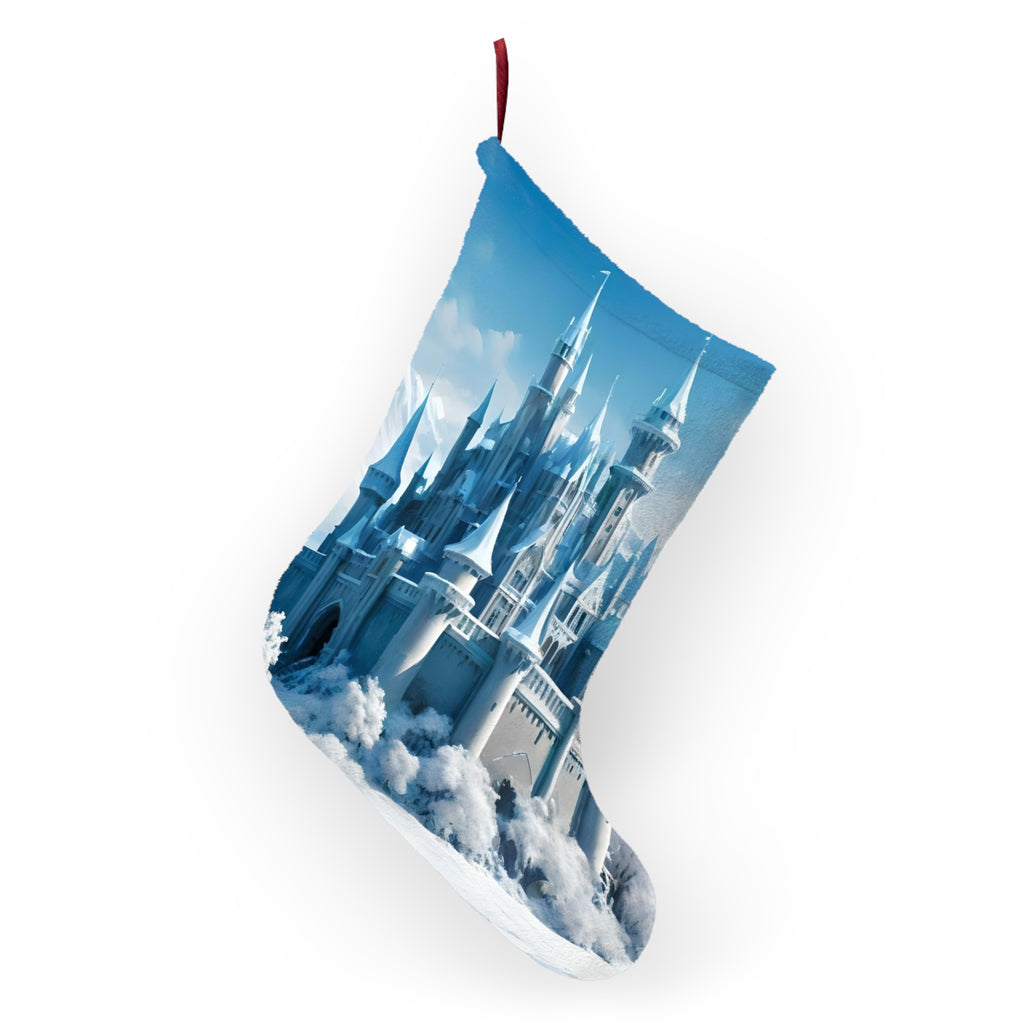Frozen Ice Castle Design, Winter Christmas Stocking