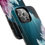 Faisceau lumineux coloré de la grotte de cristal, étui de téléphone