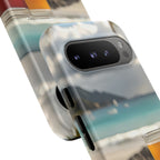 Vue d'un pique-nique sur une plage tropicale, étui pour téléphone