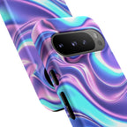 Coque de téléphone colorée, résistante, motif tourbillonnant, accessoire de téléphone dynamique, cadeau pour elle, protection mobile tendance