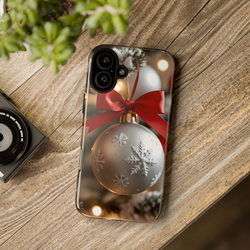 Christmas Phone Case with Seasonal Ornament Design