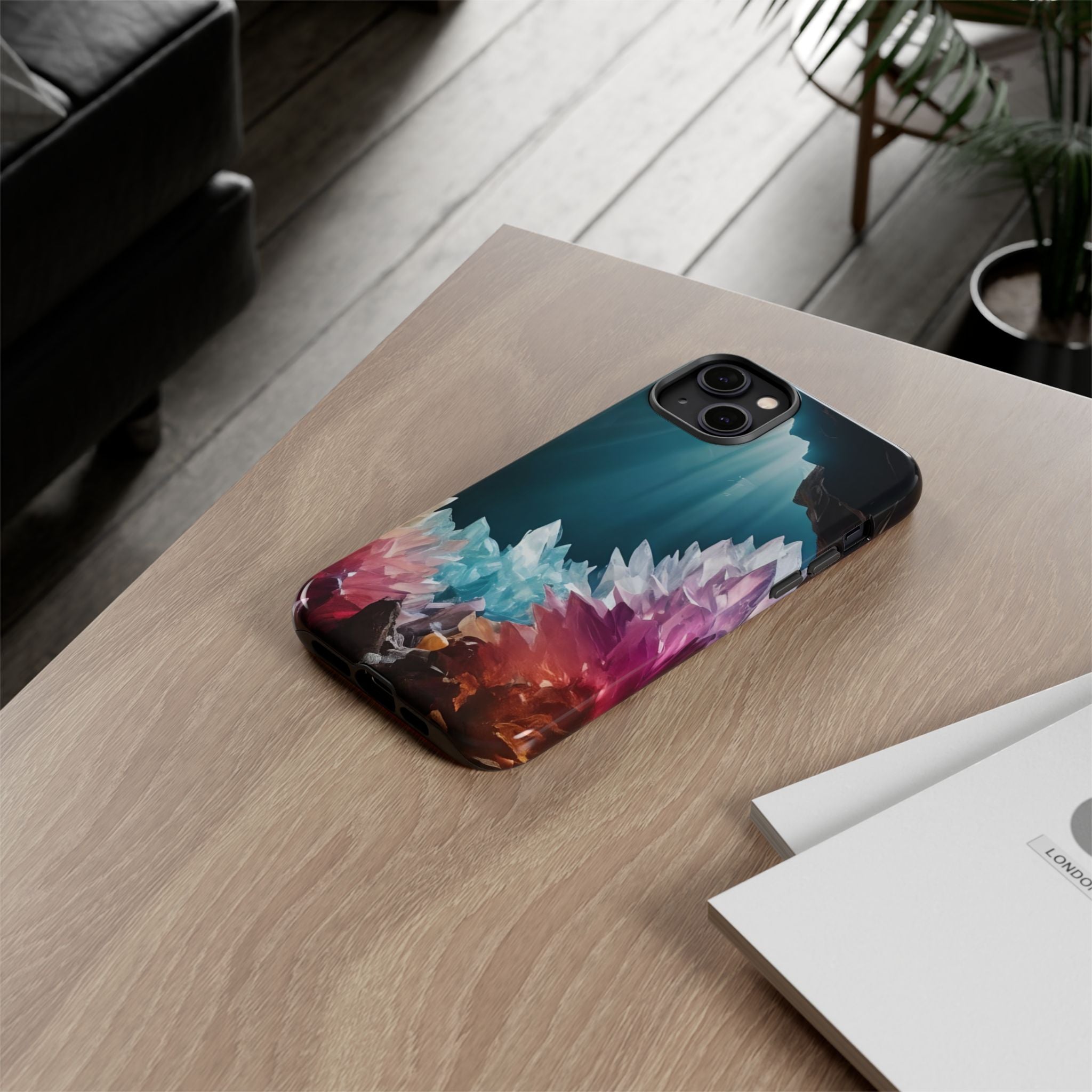 Colorful Crystal Cave Light Beam, Phone Case