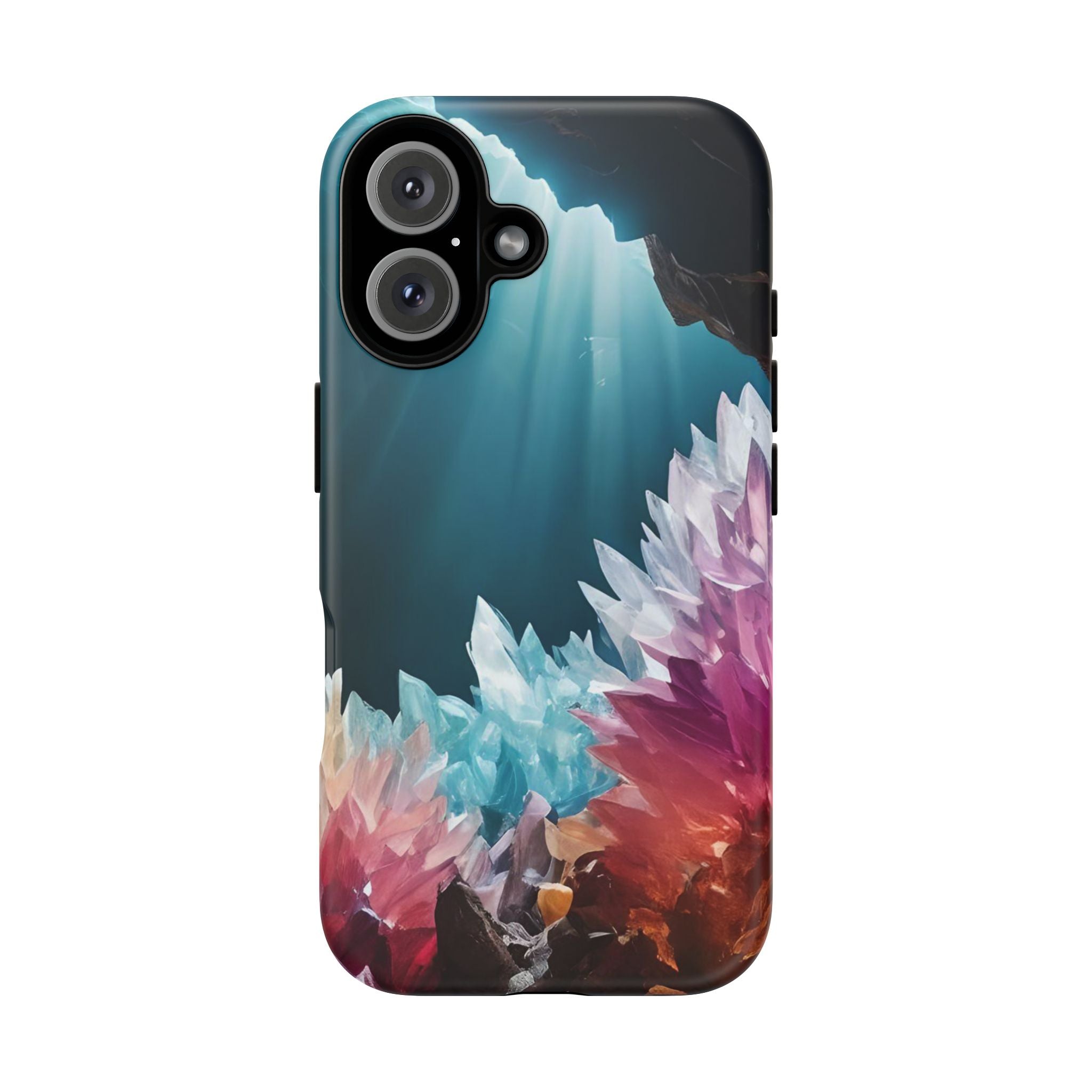 Colorful Crystal Phone Case, Tough Phone Cover, Gemstone Case, Unique iPhone Cover, Vibrant Art Protector, Gift for Geology Lovers