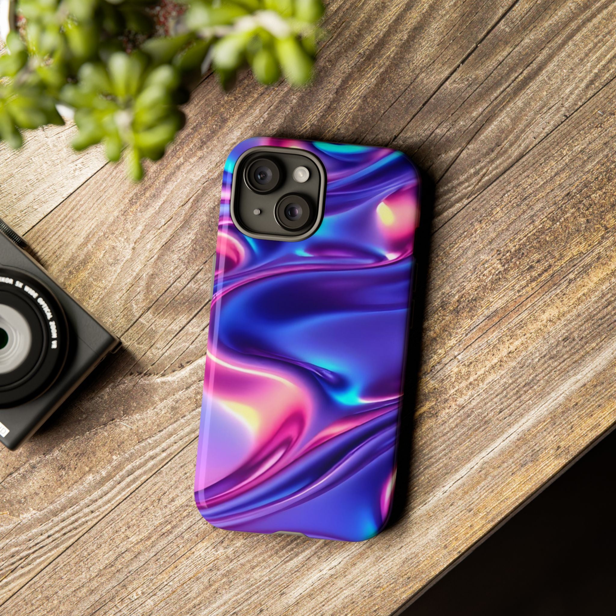 Vibrant Phone Case with Colorful Wave Design, Tough Phone Cover, Stylish Smartphone Case, Unique Gift for Her, Phone Accessories
