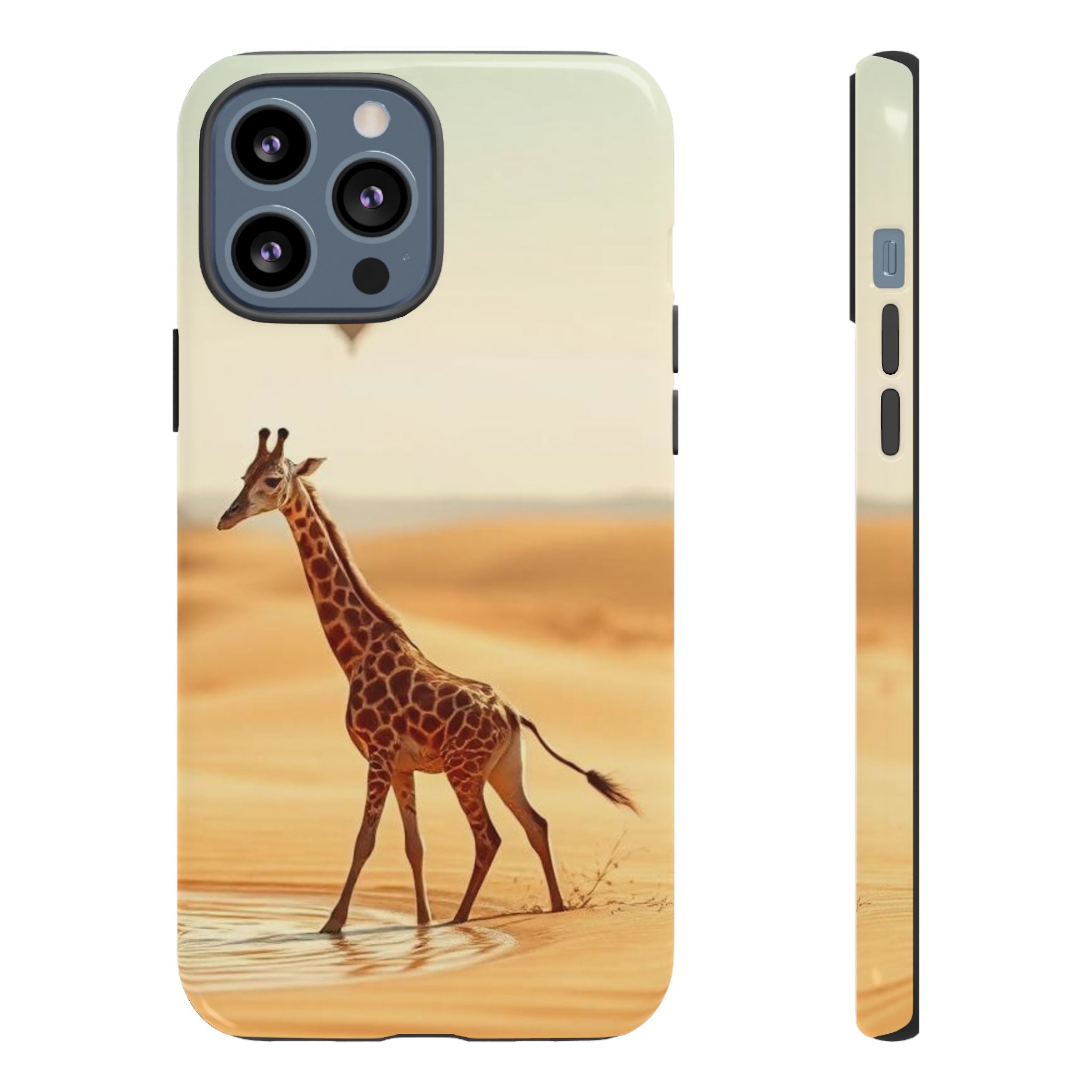 Giraffe Desert Scene, Phone Case