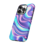 Coque de téléphone colorée, résistante, motif tourbillonnant, accessoire de téléphone dynamique, cadeau pour elle, protection mobile tendance