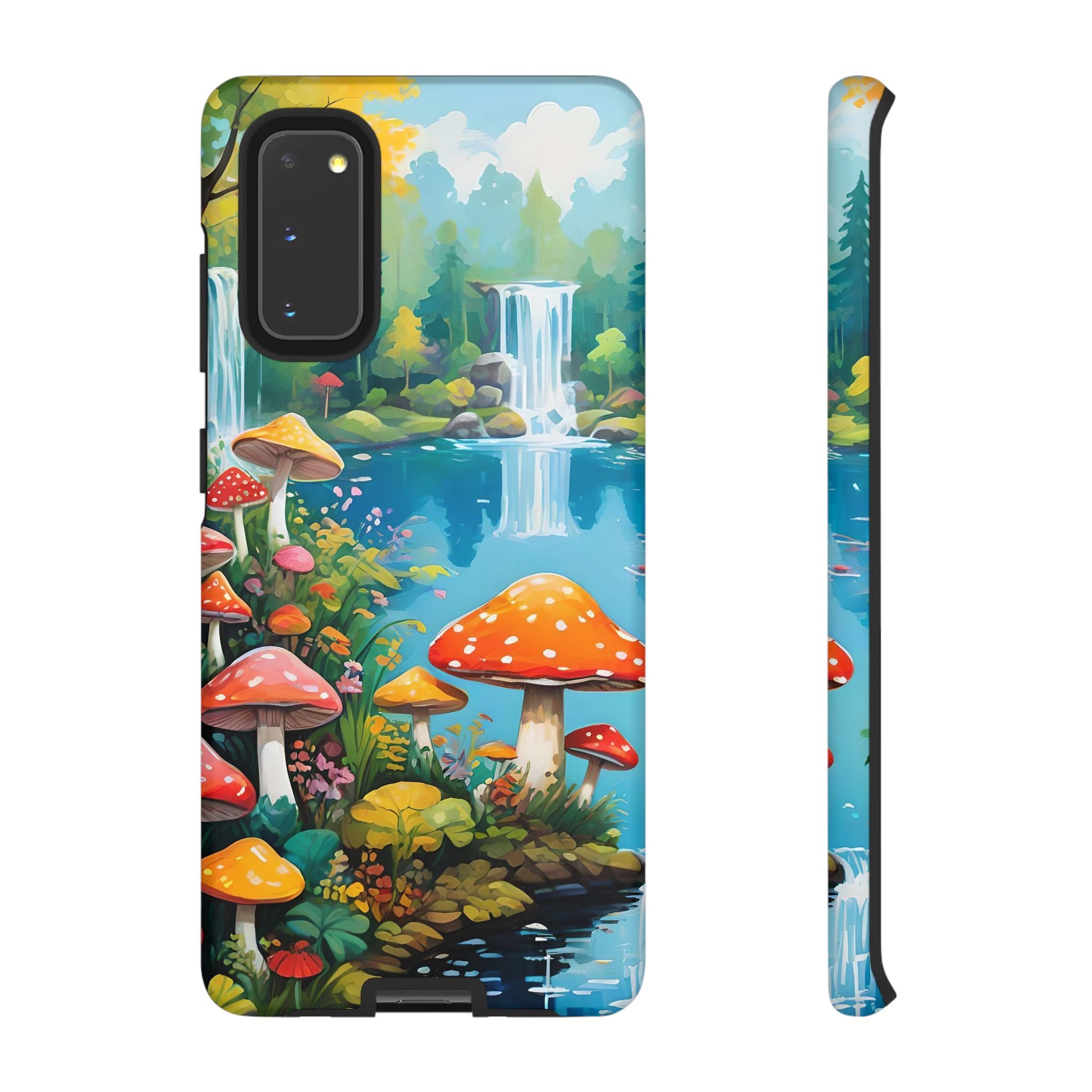 Mushroom Phone Case with Vibrant Nature Scene