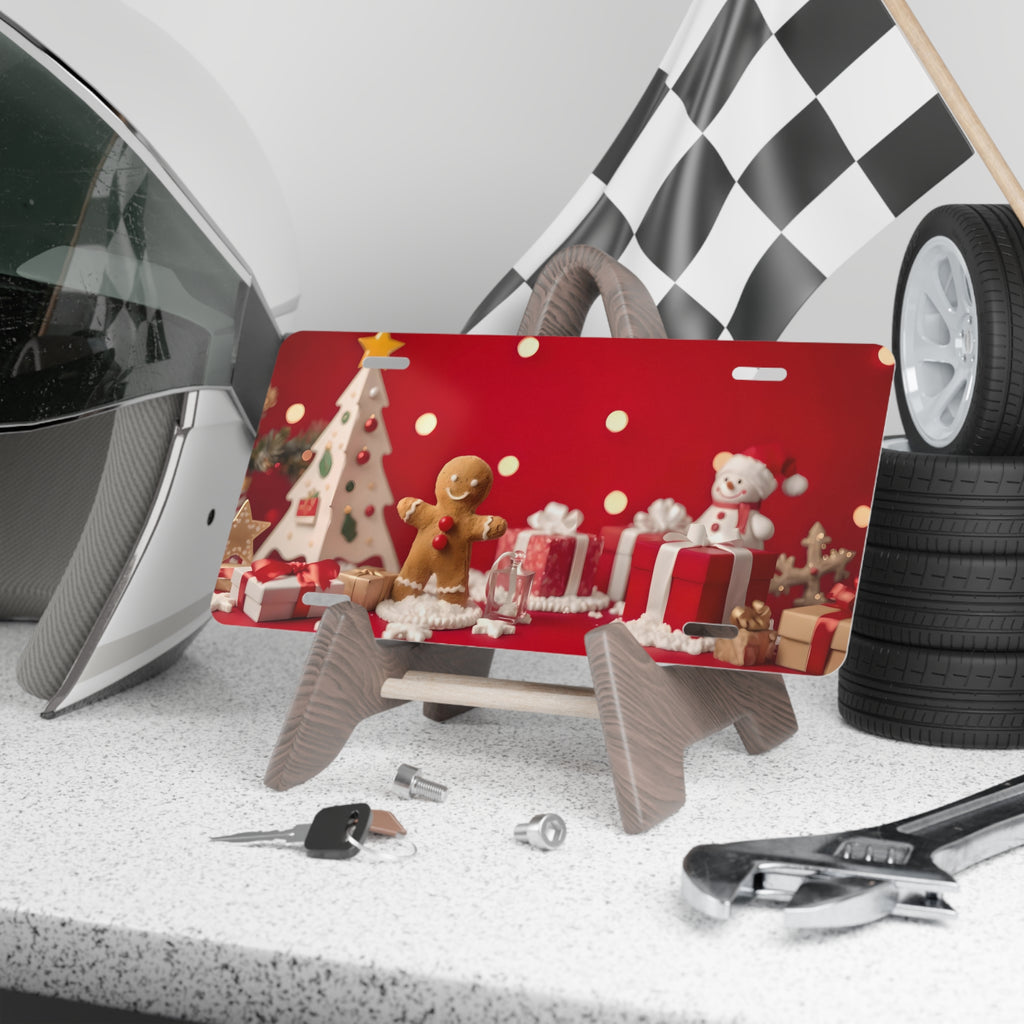 Christmas Gingerbread and Gifts, Holiday Car License Plate