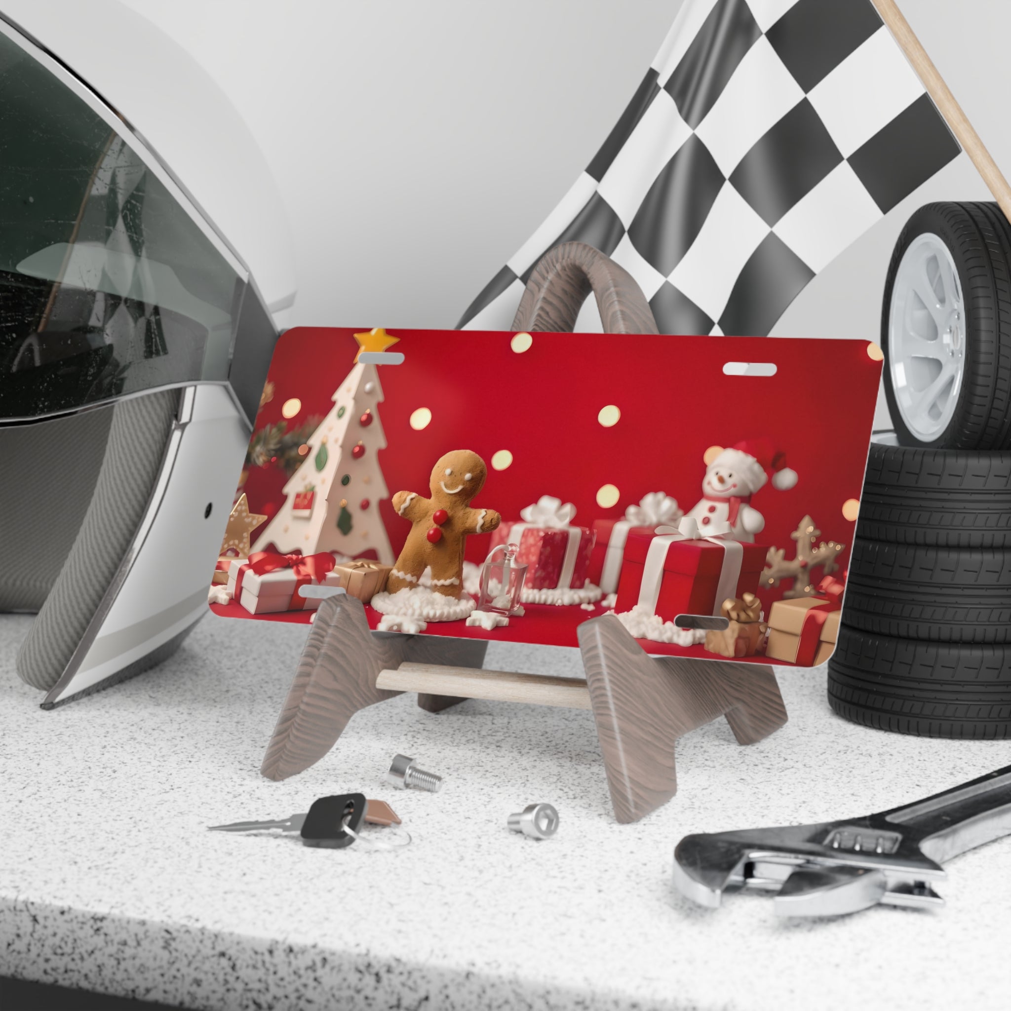 Christmas Gingerbread and Gifts, Holiday Car License Plate