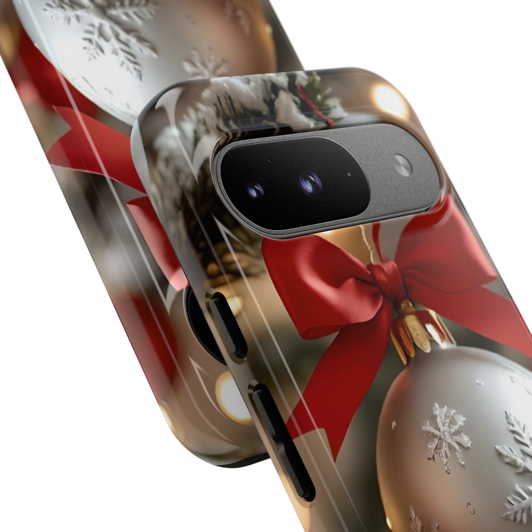Christmas Phone Case with Seasonal Ornament Design