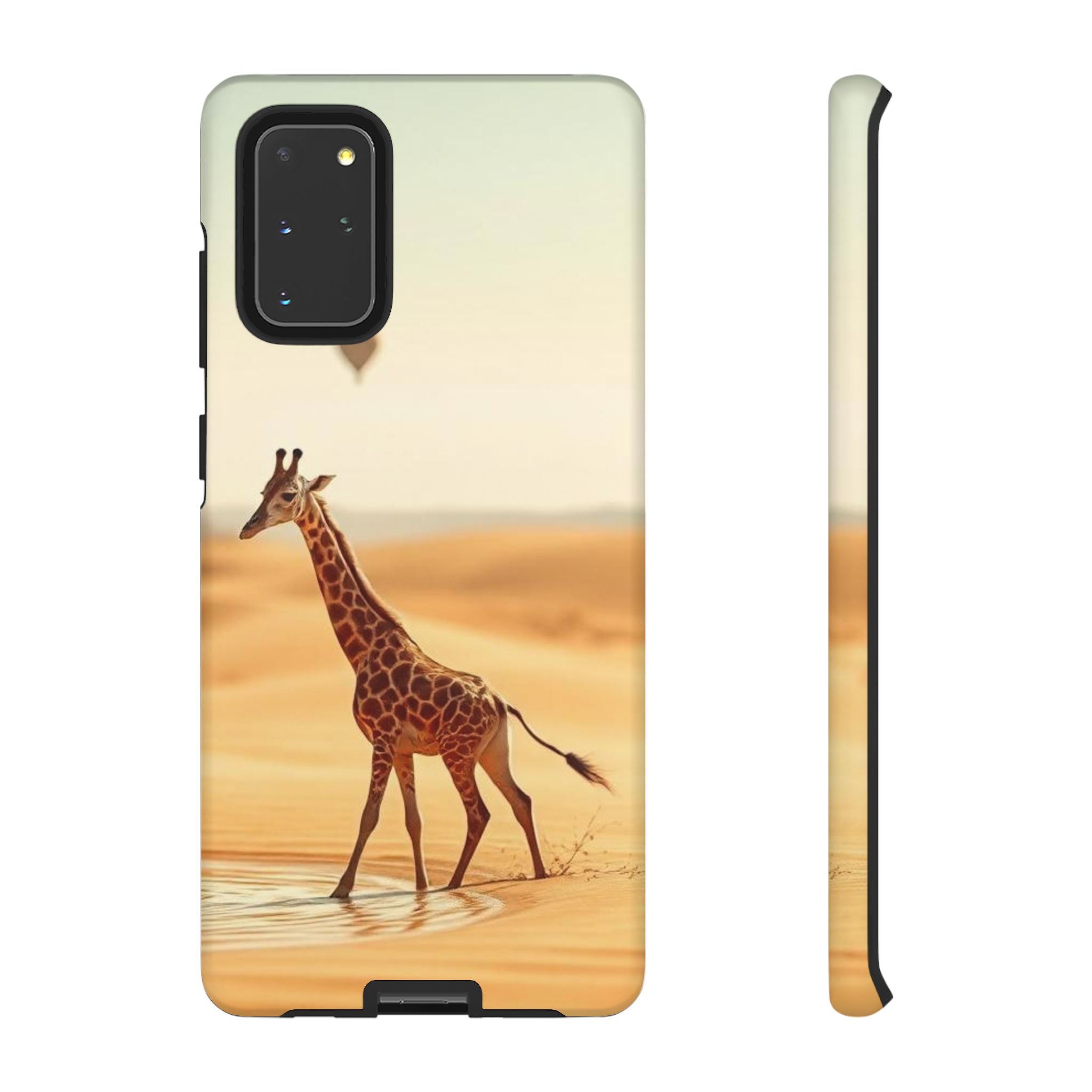 Giraffe Desert Scene, Phone Case