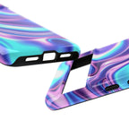 Coque de téléphone colorée, résistante, motif tourbillonnant, accessoire de téléphone dynamique, cadeau pour elle, protection mobile tendance