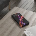 Coque de téléphone vibrante avec motif lumineux abstrait, coque artistique, accessoire technologique moderne, cadeau pour les passionnés de technologie, coque de téléphone personnalisée