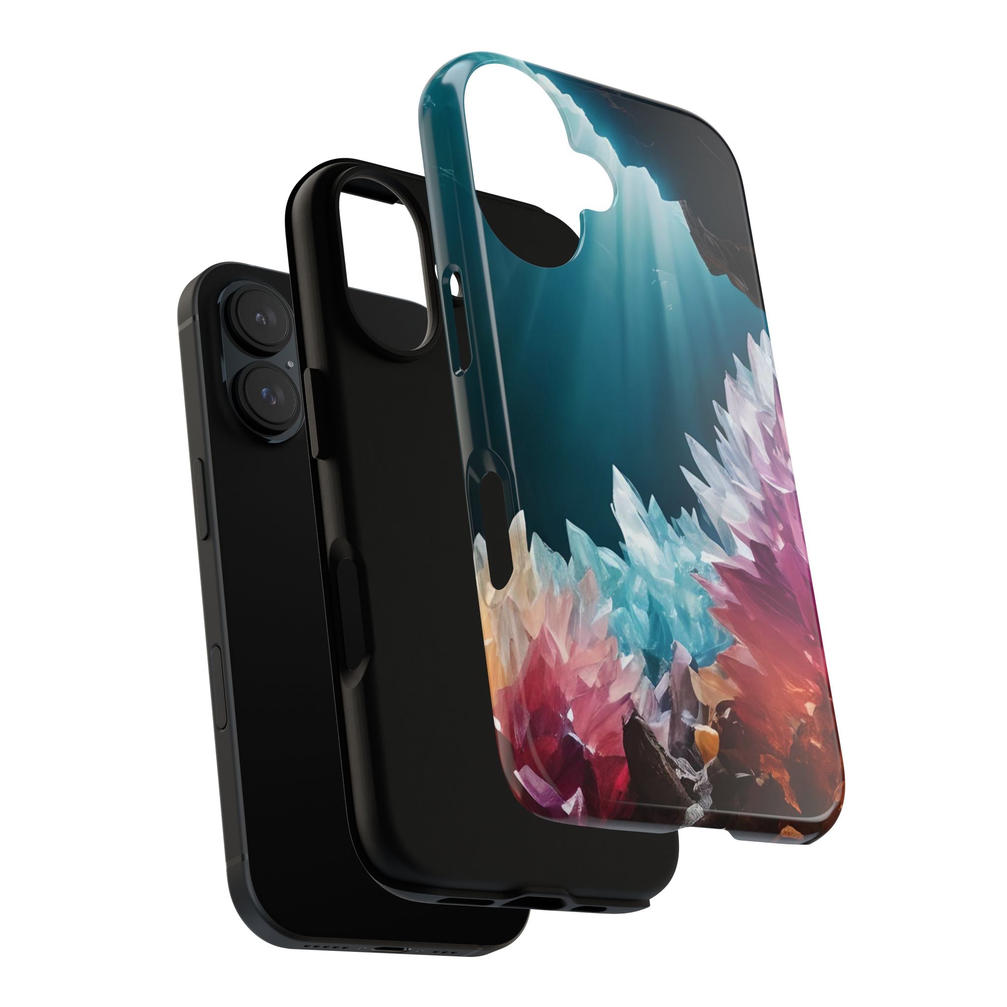 Colorful Crystal Phone Case, Tough Phone Cover, Gemstone Case, Unique iPhone Cover, Vibrant Art Protector, Gift for Geology Lovers