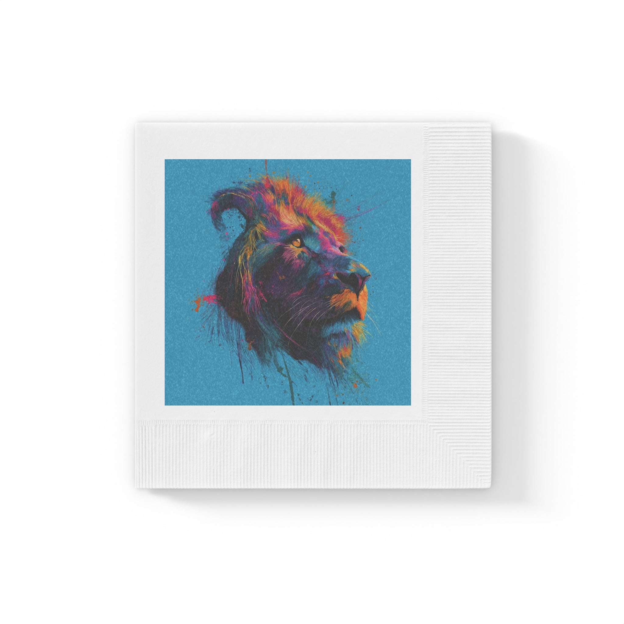 Colorful Lion Art Print, Decorative Napkins Pack