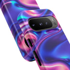 Coque de téléphone vibrante avec motif de vagues colorées, coque robuste et élégante, cadeau unique pour elle, accessoires de téléphone