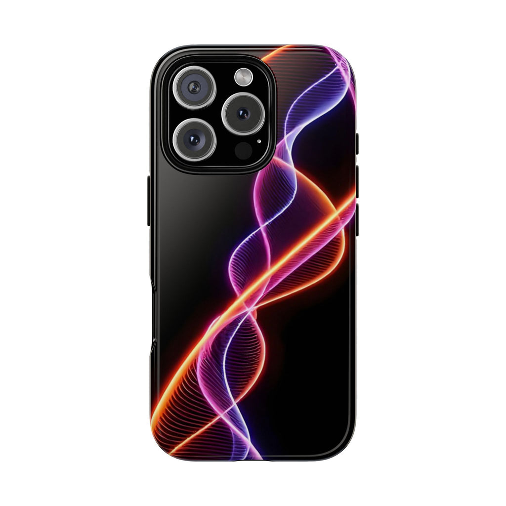Coque de téléphone vibrante avec motif lumineux abstrait, coque artistique, accessoire technologique moderne, cadeau pour les passionnés de technologie, coque de téléphone personnalisée