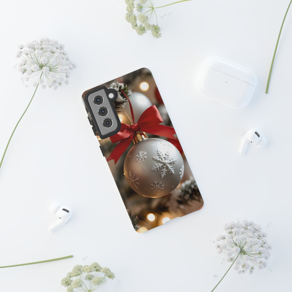 Christmas Phone Case with Seasonal Ornament Design