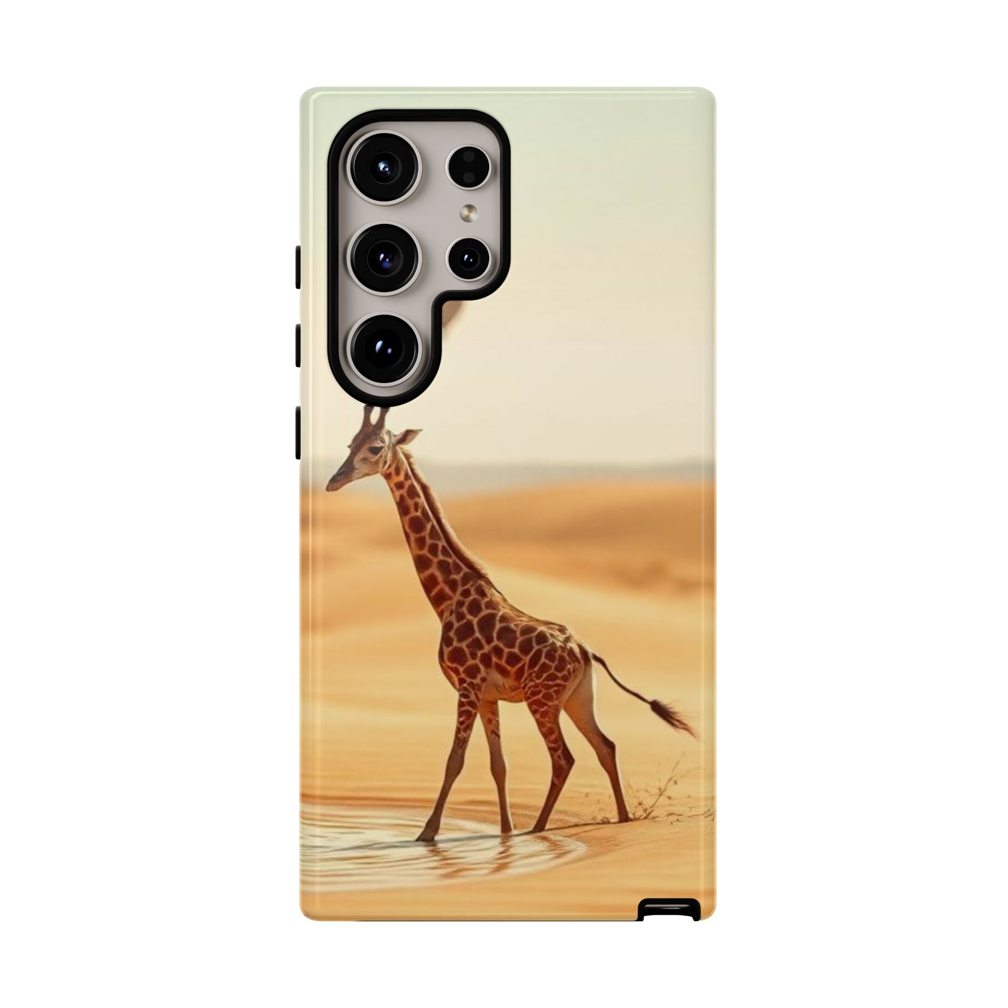 Giraffe Desert Scene, Phone Case