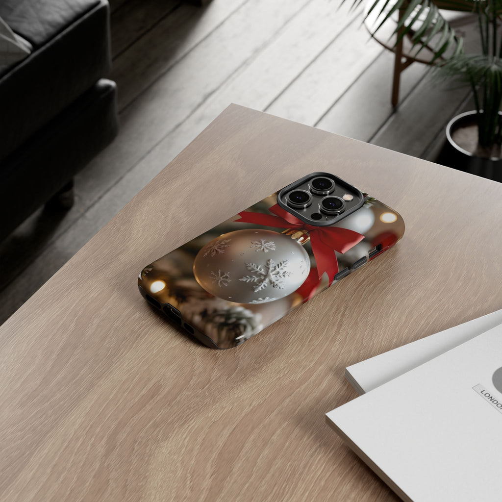 Christmas Phone Case with Seasonal Ornament Design