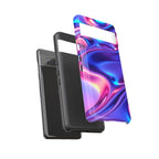 Coque de téléphone vibrante avec motif de vagues colorées, coque robuste et élégante, cadeau unique pour elle, accessoires de téléphone