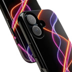 Coque de téléphone vibrante avec motif lumineux abstrait, coque artistique, accessoire technologique moderne, cadeau pour les passionnés de technologie, coque de téléphone personnalisée