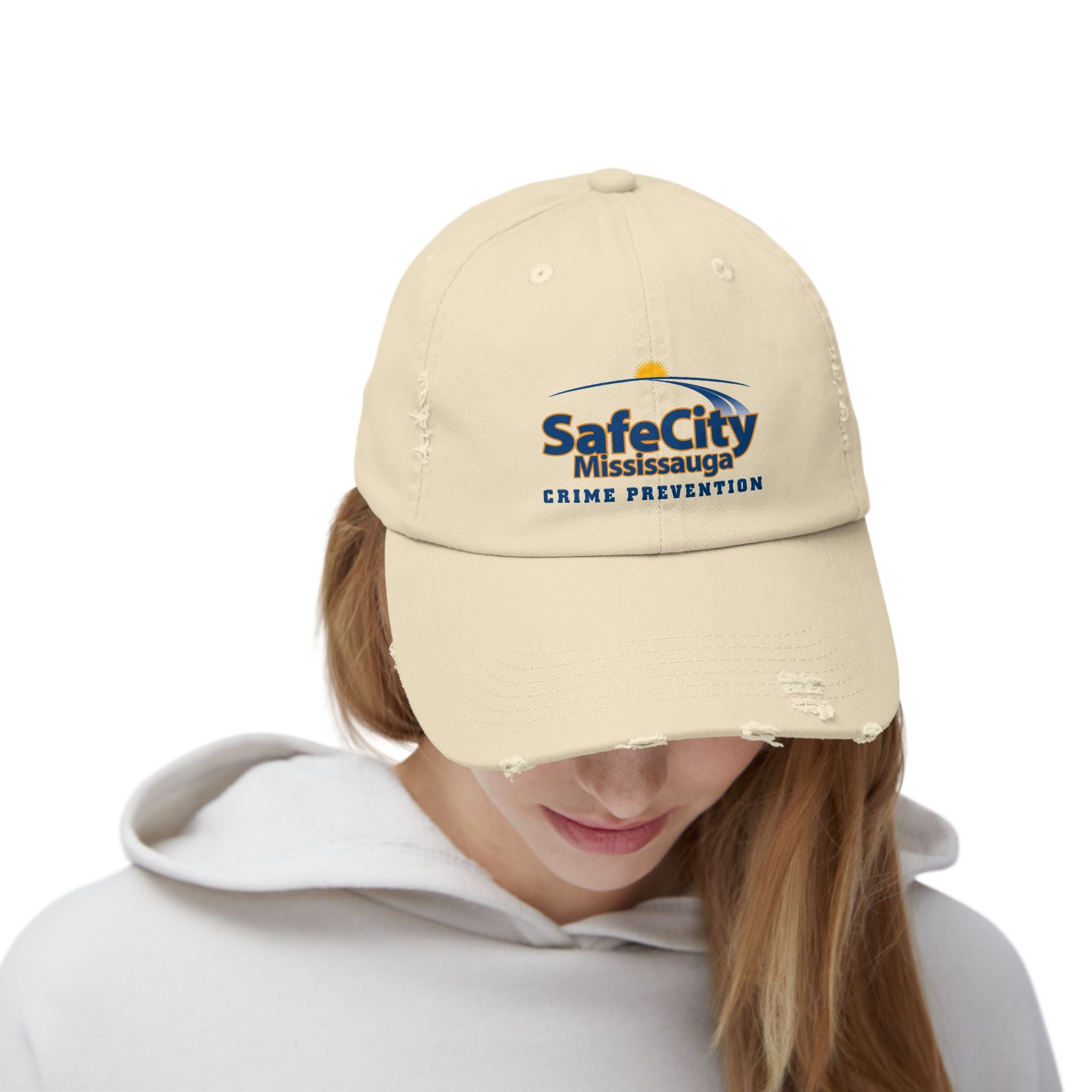 Distressed Unisex Cap - Safe City Crime Prevention