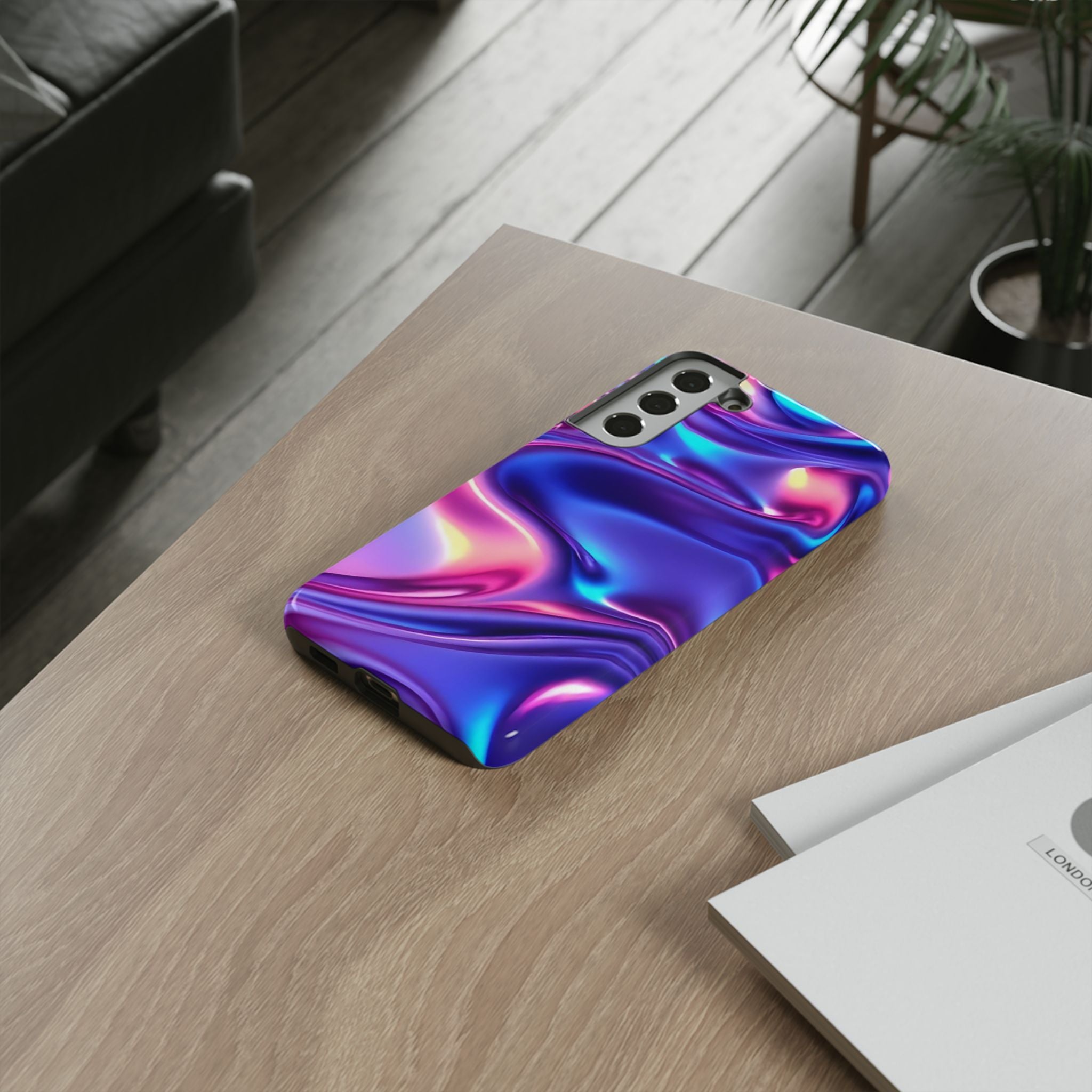 Vibrant Phone Case with Colorful Wave Design, Tough Phone Cover, Stylish Smartphone Case, Unique Gift for Her, Phone Accessories
