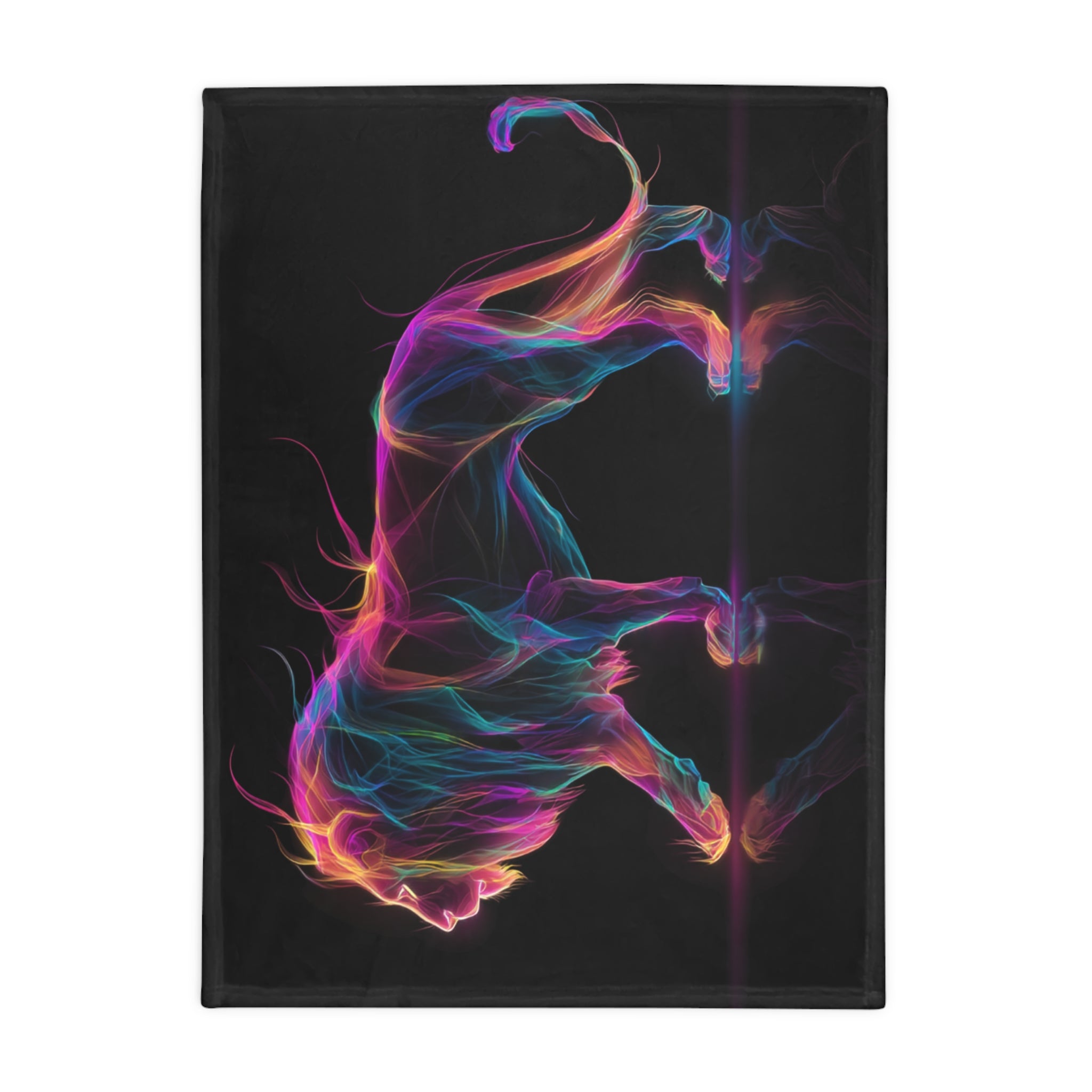 Neon Lion Print, Soft Plush Fleece Blanket