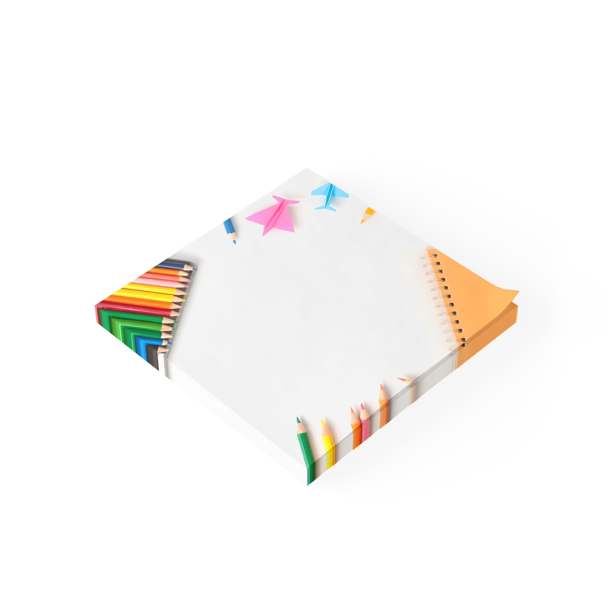 Colorful Pencil and Paper Design, Sticky Notes Pad