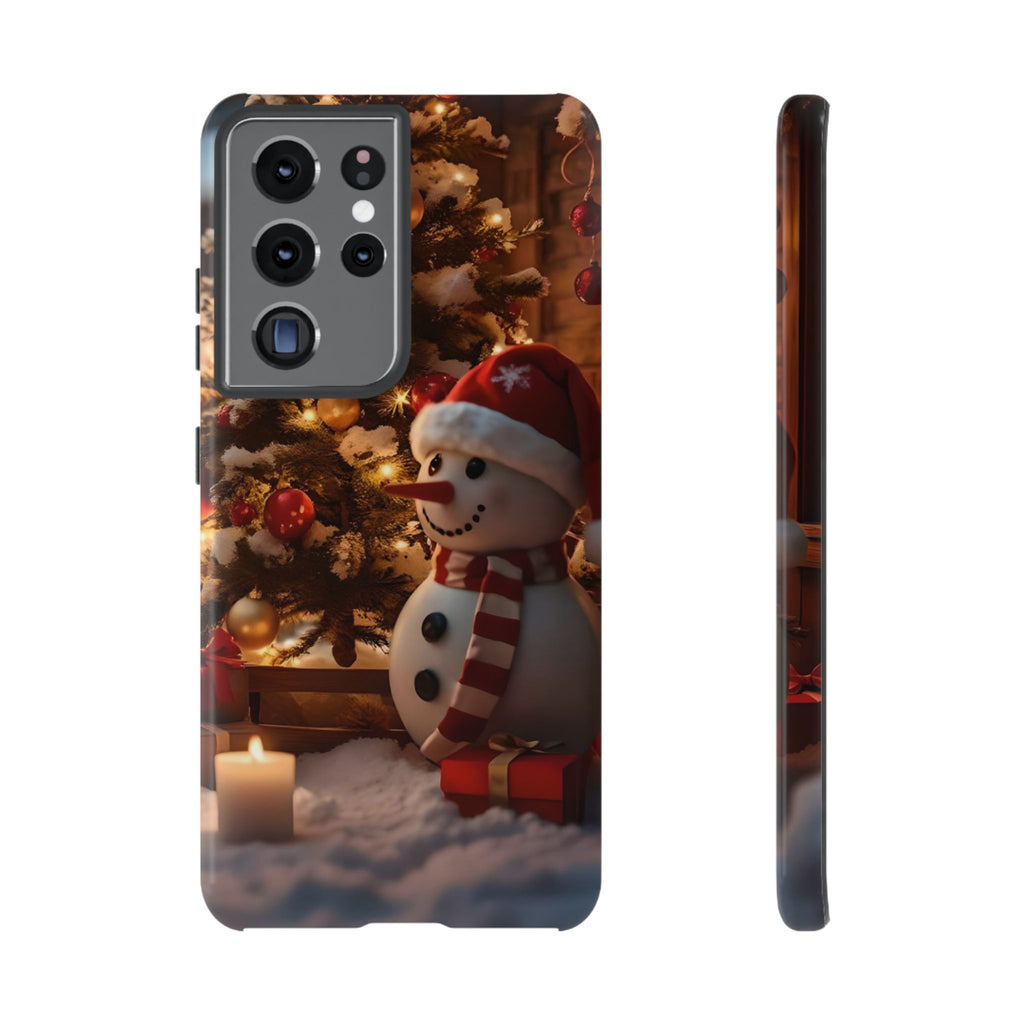 Coque de téléphone de Noël avec bonhomme de neige festif