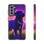 Coque de téléphone motif chien néon vibrant