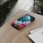 Faisceau lumineux coloré de la grotte de cristal, étui de téléphone