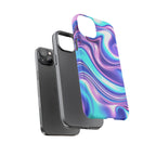 Coque de téléphone colorée, résistante, motif tourbillonnant, accessoire de téléphone dynamique, cadeau pour elle, protection mobile tendance