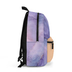 Motif marbré pastel avec personnage mignon, sac à dos