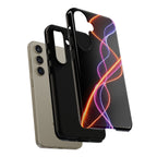 Coque de téléphone vibrante avec motif lumineux abstrait, coque artistique, accessoire technologique moderne, cadeau pour les passionnés de technologie, coque de téléphone personnalisée