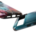 Faisceau lumineux coloré de la grotte de cristal, étui de téléphone