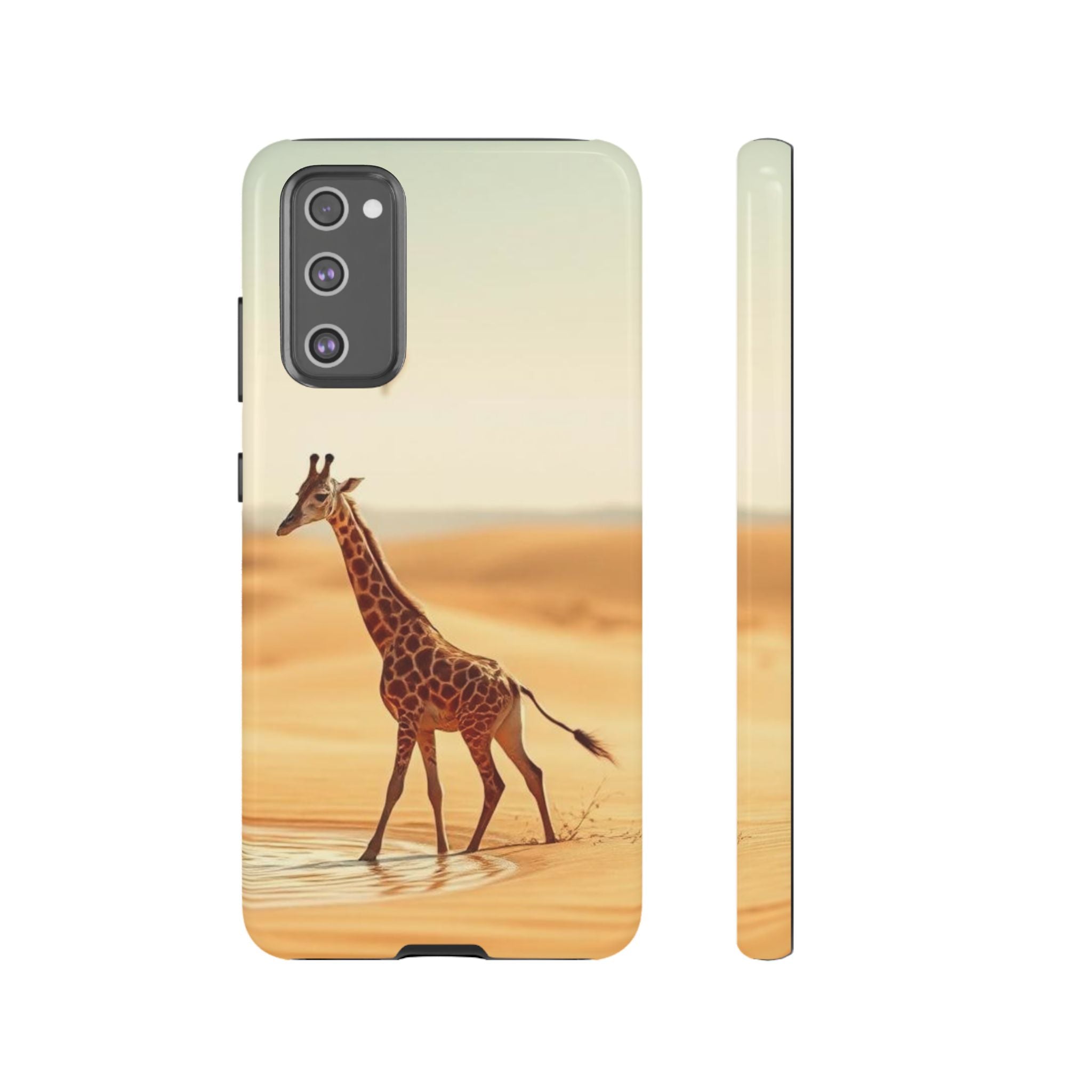 Giraffe Desert Scene, Phone Case
