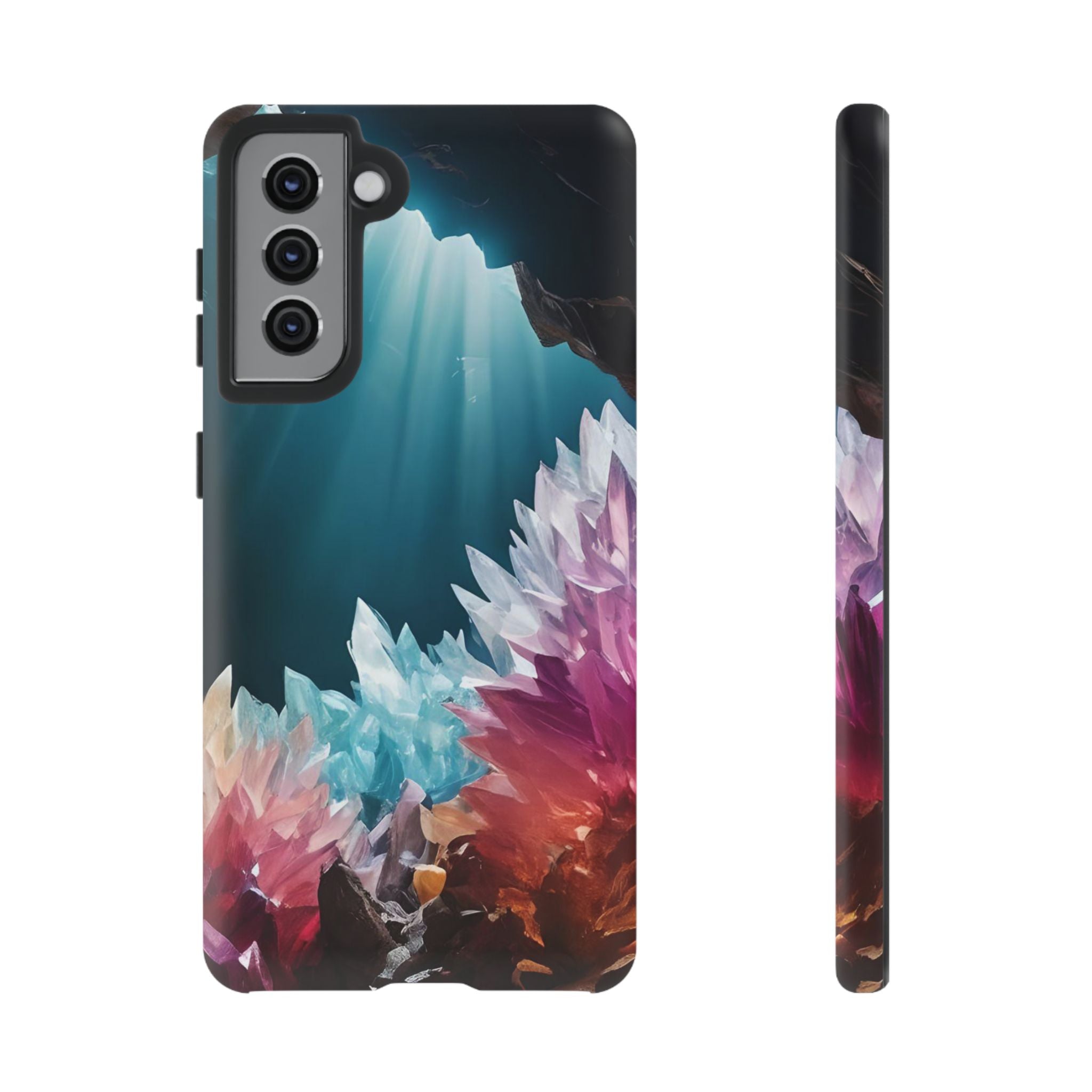 Colorful Crystal Phone Case, Tough Phone Cover, Gemstone Case, Unique iPhone Cover, Vibrant Art Protector, Gift for Geology Lovers